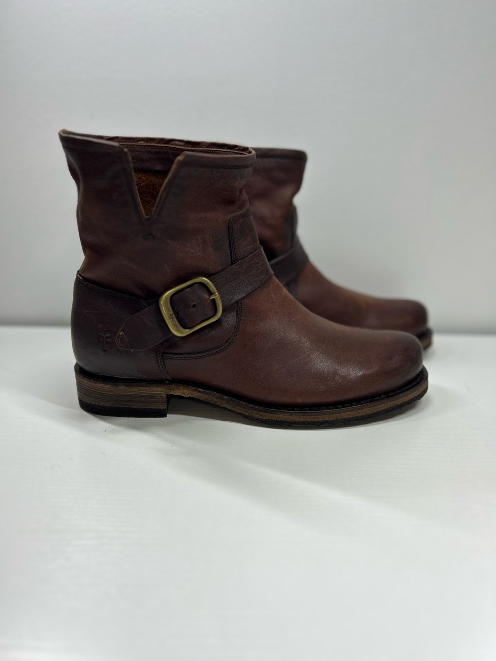 Frye Veronica Bootie Women's Brown Leather Buckle Ankle